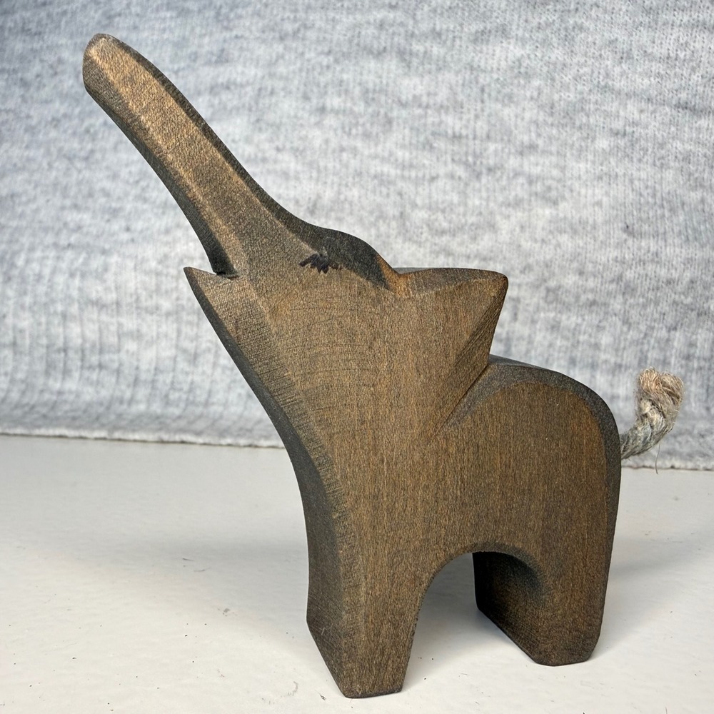 VTG 90s OSTHEIMER German Wooden Elephant Figurine Hand Carved little RETIRED - Picture 2 of 9